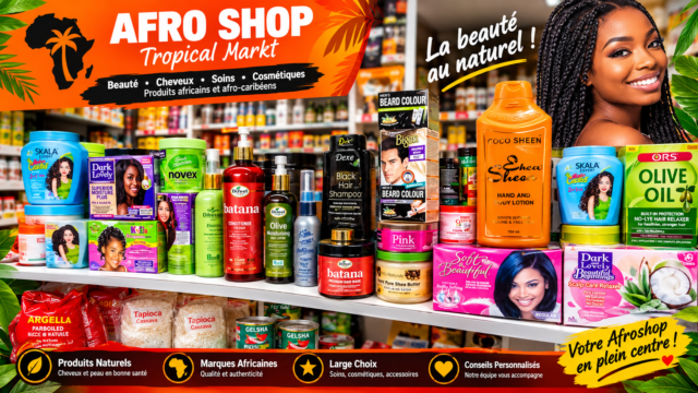 Afroshop im tropischen Marktstil